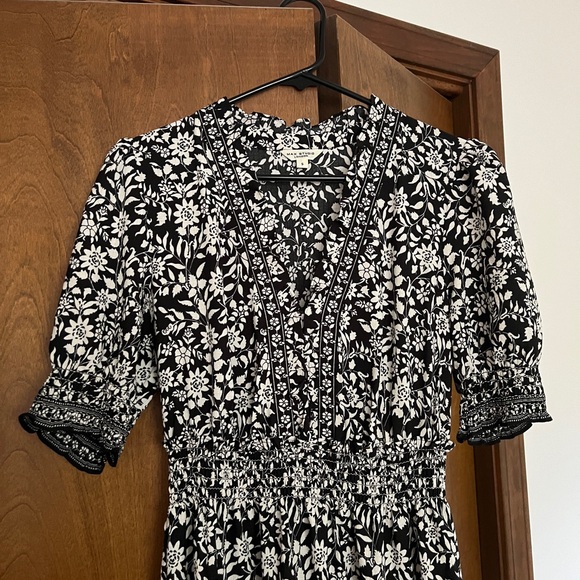 Black and White Floral Maxi Dress - Picture 2 of 5